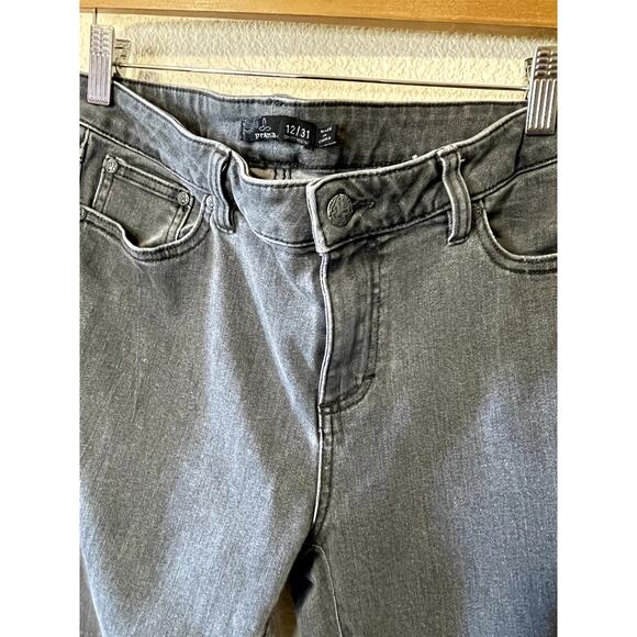 PrAna Charcoal Grey Kara Low Rise Semi Stretch Skinny Jeans Size 12 Y2K Punk - Picture 14 of 14